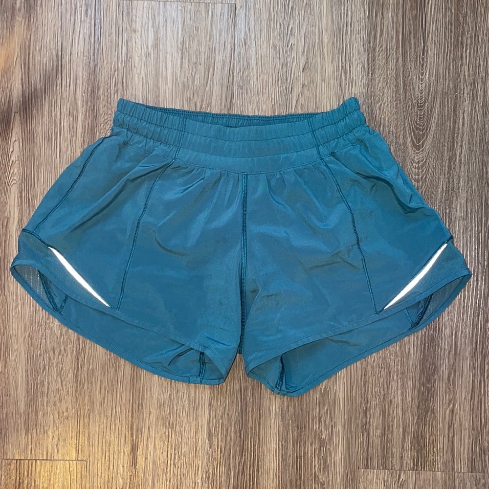 Teal blue Lululemon hotty hot shorts